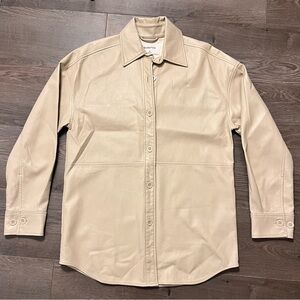 Aritzia Babaton Pelli Vegan Leather Shirt Jacket in Cream